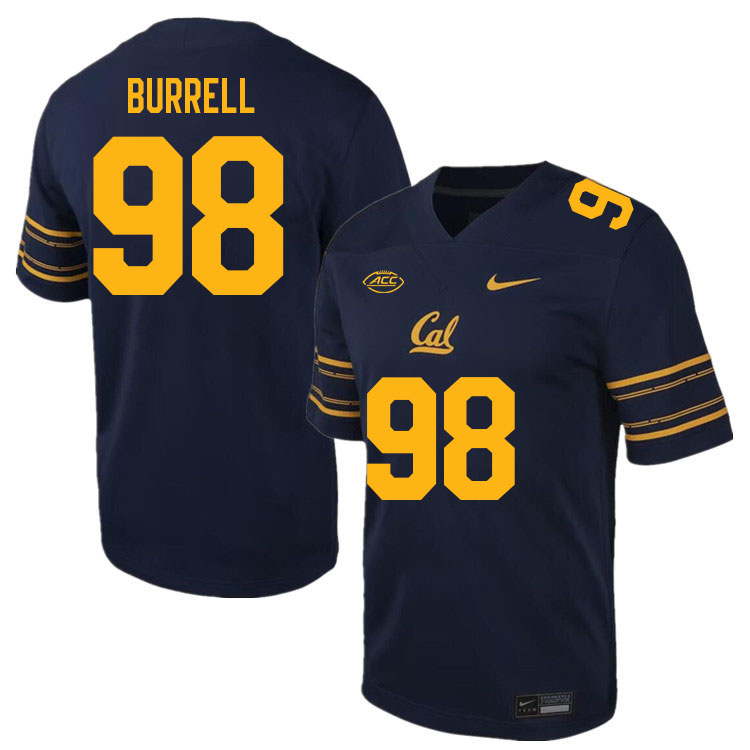 Men #98 Nate Burrell California Golden Bears ACC Conference College Football Jerseys Stitched Sale-N